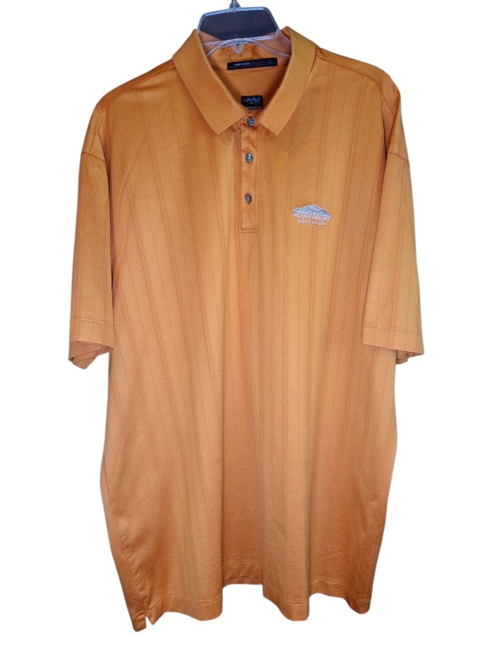 Tiger Woods Nike Shirt Mens XL Collection Golf Polo Orange Mojave Club Resort